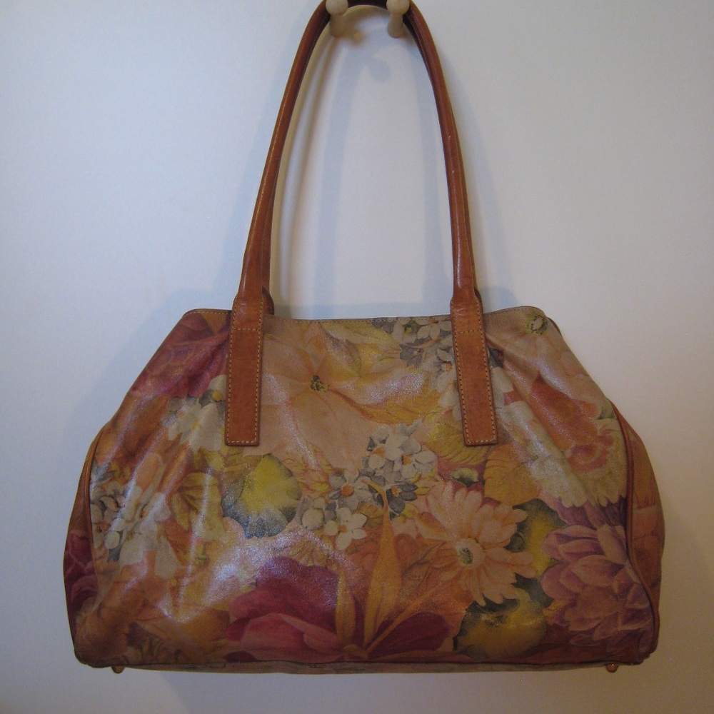 Italian Leather Floral Bag